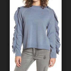 BP. Imitation Pearl & Ruffle Trim Sweater X-Small